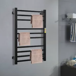 Electric Towel Warmer Rack For Bathroom With Timer Wall Mounted Towel Warmer US - Picture 1 of 20