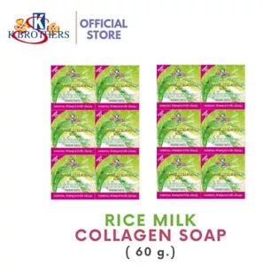 12 x K Brothers Reismilch Kollagen Seife glattes Gesicht Körper reduzieren dunkle Flecken - Bild 1 von 4