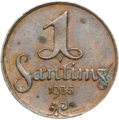Latvia Latvia coin-1 centime Santims 1935-Riga-condition! - Image 1 of 2