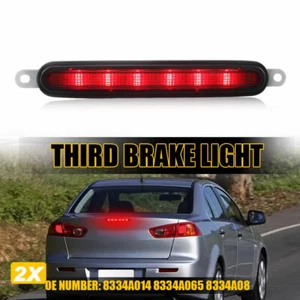 2x LED Rear Tail 3rd Light Brake Lamp Smoked For Mitsubishi Lancer EVO 08-16 - Picture 1 of 14