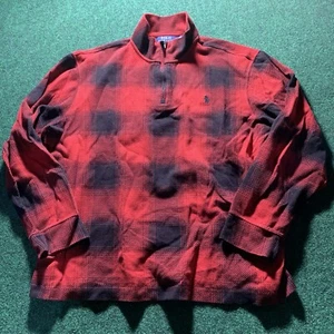Polo Ralph Lauren Buffalo Plaid Estate-Rib Maglione Cotone Taglia XL Rosso Nero - Foto 1 di 12