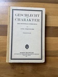 Otto Weininger, Geschlecht und Charakter 1926 Braumüller Verlag - Picture 1 of 12