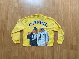Vintage Camel Cigarettes Full Zip Jacket Men’s Size XL Joe Camel Smoking Yellow - Picture 1 of 4