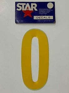 NOS BMX Motocross number plate number 0 Yellow vintage oldschool Star brand T1 - Foto 1 di 1