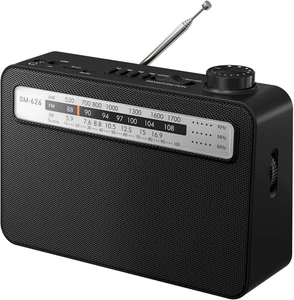 Portable AM FM Radio with Bluetooth Speaker, AC Plug In/Usb C Rechargeable - Picture 1 of 12