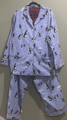 Juego de pijama de franela Nick & Nora pingüino iglú horneado Alaska lila XXXL NUEVO CON ETIQUETAS Foto 1 de 4