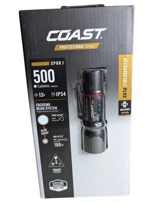 Coast XP6R перезаряжаемый 500 люменов светодиодный фонарик с зажимом для шляпы IP54 новый/запечатанный - Изображение 1 из 4