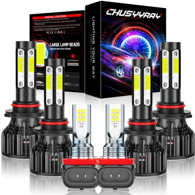 For Mitsubishi Lancer 2008 2009 2010 2011-2017 LED Headlight Fog Light Bulb Kit - Image 1 of 4
