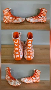 Under Armour Highlight Clutch Fit Football Cleats Orange &White Men's Size 14 - Picture 1 of 9