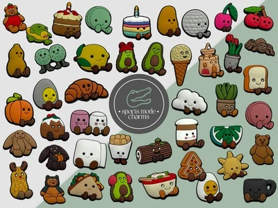 SPORTS MODE CHARMS Plush - Charms for Shoes Clogs Sandal - Soft Toy Bear Football Food Sports Jelly