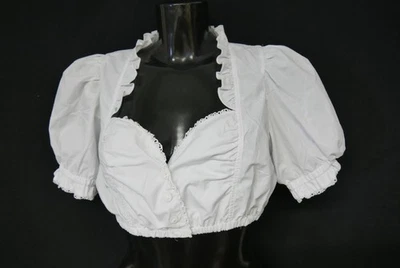 Gr.38 Dirndlbluse weiß Bluse für Dirndl Landhaus Baumwollmischung Spitze B11136 - Bild 1 von 4
