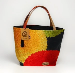 One of a Kind 100% Silk Kimono Obi Bag Handmade Japanese Purse by Master Artisan - Picture 1 of 11