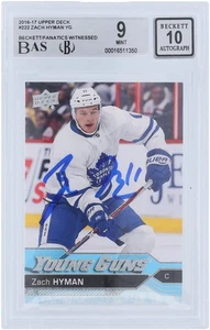 Zach Hyman Maple Leafs Signed 2016-17 Upper Deck Series 1 BAS 9/10 Rookie Card - Picture 1 of 3