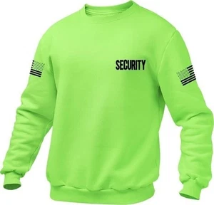 Felpa girocollo di sicurezza NYC FACTORY con stampe manica bandiera USA, nera - Foto 1 di 11