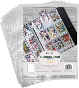 Confezione da 40 protezioni pagine 9 tasche per raccoglitori carte collezionabili standard - Foto 1 di 9