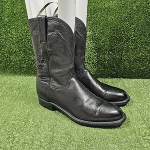 Luchesse Kennedy Roper CL6507 Black Buffalo Calf Leather Western Boots Mens 10.5 - Picture 1 of 9