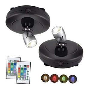 Battery Operated LED Spot Lights Indoor,Wireless Accent Lights with Black - Picture 1 of 8