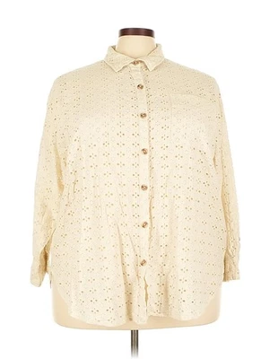 Camisa Maurices Mujer Marfil Manga 3/4 Abotonada 3X Plus Foto 1 de 4