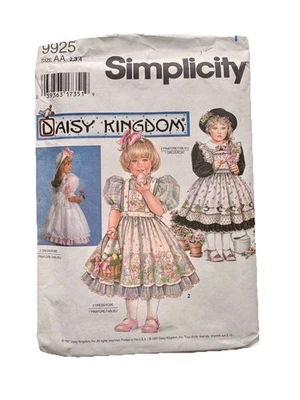 Vintage 1997 Daisy Kingdom Dress Pattern Dress And Pinafore 9925 SZ 2,3,4 - Image 1 of 4