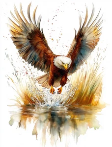 Leinwandbild Majestätisch braun weiß Adler Vogel im Flug Wandbild Poster Druck - Bild 1 von 22
