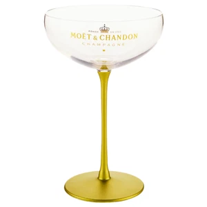 1 x Moet & Chandon CHAMPAGNERGLAS mit Logo und Schriftzug in Gold - Bild 1 von 4