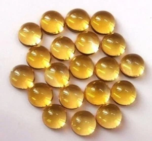 Citrine Golden Topaz 20 Pieces 4mm Round Cabochon Loose Gemstone For Jewelry - Foto 1 di 1