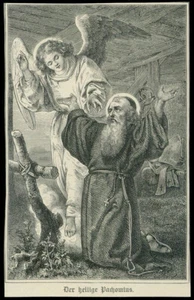 santino litografia 1800 S.PACOMIO DI TABENNE. - Imagen 1 de 1