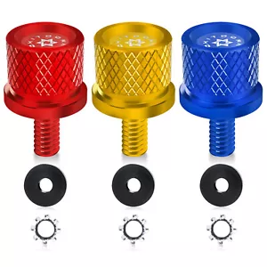3PCS Harley Seat Bolts Rear Fender Knurled Mount Screws 1/4"-20 Thread for 1996+ - Picture 1 of 7