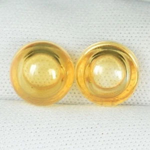 8.12 ct NICE ORANGE YELLOW NATURAL CITRINE like Cup Round Cabochon Pair C VDO DL - Picture 1 of 3