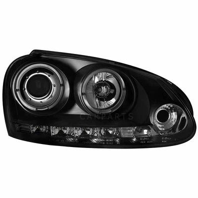 2 x Scheinwerfer L E D für VW Golf V 03-09 Angel Eyes black / schwarz 1018013 - Bild 1 von 2