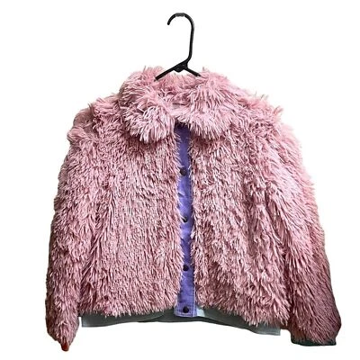 Chaqueta Stella McCartney Niños Niñas Rosa Imitación Piel con Borde Denim Talla 12 Años Foto 1 de 4