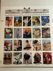 US 2001 American Illustrators Full fresh 20-Stamp Sheet Item number 560440 - Picture 1 of 1