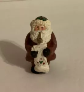 Santa Figure Pipe List Decor Craft Project Hand Painted Resin - Picture 1 of 10