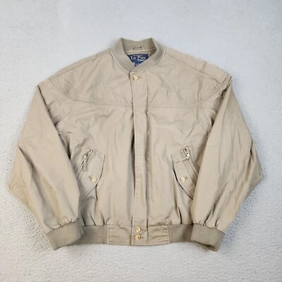 De Colección Para Hombre Chaqueta Bomber Bi-Swing Grande Cremallera Completa Forrada Ventilada Beige Golf La Paz Foto 1 de 4