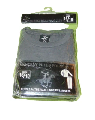 Beverly Hills Polo Club Conjunto Ropa Interior Térmica 16-18 Niños Nuevo Gris Oscuro Foto 1 de 2