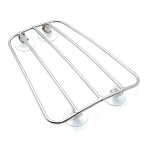 Universal Motorcycle Chrome Fuel Gas Tank Sucker Parcel Rack Cafe Racer Scooter - Bild 1 von 12