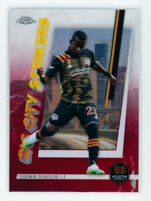 2020-21 Darwin Quintero Topps Chrome MLS Red Refractor Houston Dynamo Card 4/5 - Image 1 of 3