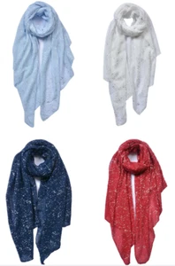 Long Shining Light Weight Glitter Sparkle Metallic Lightweight Scarf Shawl Gift - Picture 1 of 8
