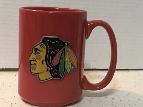 Licensed NHL Chicago Blackhawks Ceramic Coffee Mug 12 oz Red Cover