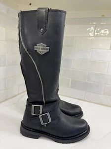 RARE 🔥 Harley-Davidson Women's Sennett Black Motorcycle Boots Size 6 - Picture 1 of 12