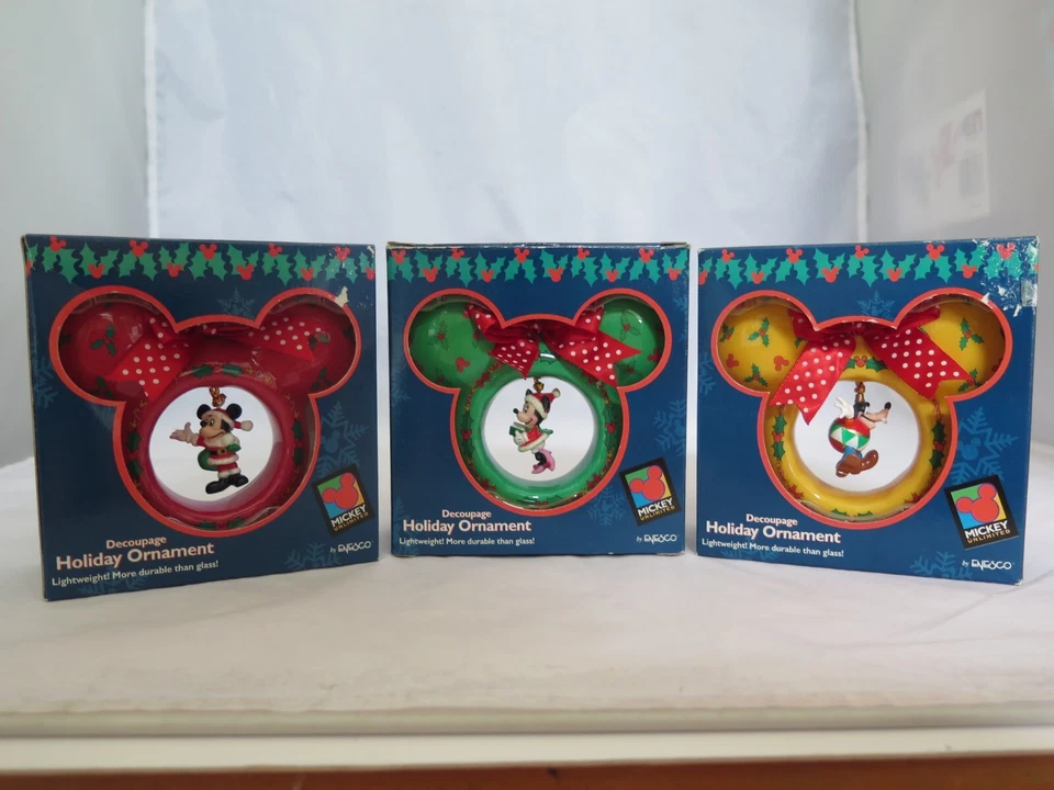 Enesco Mickey Mouse Drummer Boy Ears Christmas Decoupage Holiday Ornament