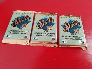1992 Leaf Studio baseball packs - three pack lot