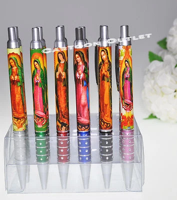 12 VIRGEN DE GUADALUPE PENS RECUERDOS COMMUNION BAUTIZO BAPTISM COMUNION FAVORS  - Image 1 of 4