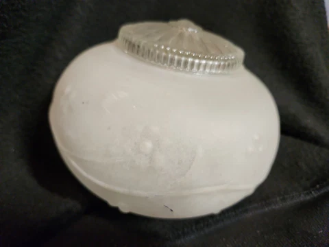 Vtg Frosted Glass Ceiling Light Fixture Shade globe Lamp Art Deco 2 3/4-3"Fitter Cover