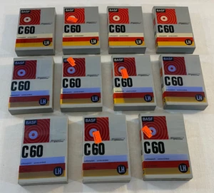 Lot 11 NOS SEALED BASF LH C-60 Clam Shell Case Blank Cassette Tapes - Picture 1 of 8