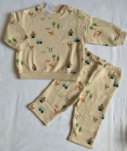 BNWT Baby Boys Neutral Farm Sweatshirt/Jogger Outfit/Set 18-24 months NEXT - Picture 1 of 1