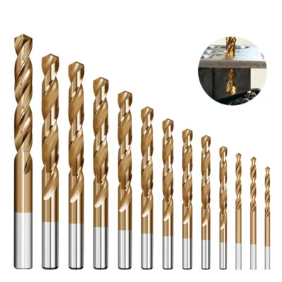 XCAN 13x HSS Cobalt Drill Bits Set Twist Jobber Length for Hardened Metal 1/16"-1/4''