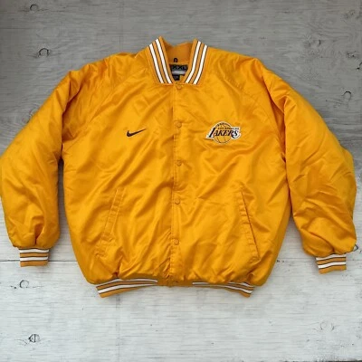 Chaqueta de bombardero de baloncesto satinado vintage años 90 NBA Nike LA Los Angeles Lakers talla 2XL Foto 1 de 4