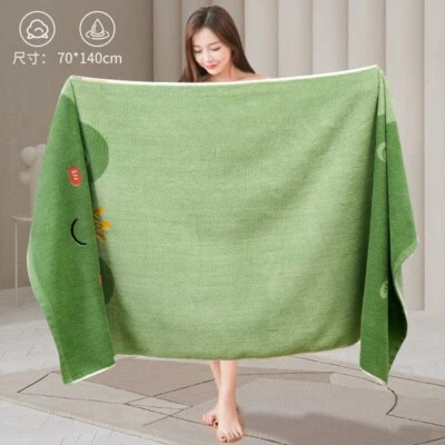 Toallas de baño 100 % algodón orgánico para baño envoltura corporal vintage suave secado rápido Foto 1 de 4