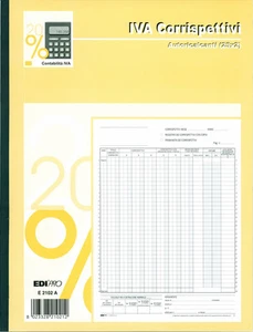 Registro Prima Nota IVA Corrispettivi E2102A 25 Moduli a 2 copie autoricalcanti - Foto 1 di 1